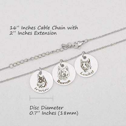 Anavia handmade custom photo engraved necklace showing the lobster clasp and adjustable extender chain