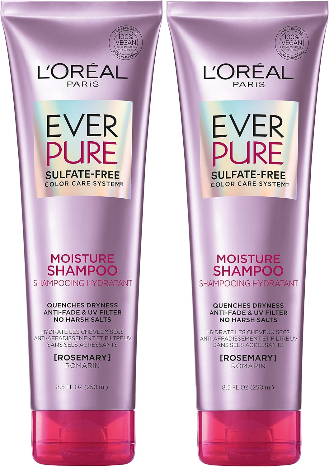L'Oral Paris Moisture Sulfate Free Shampoo, Hair Care for Color-Treated Hair with Rosemary Botanicals, EverPure, 8.5 Fl Oz - Image 11