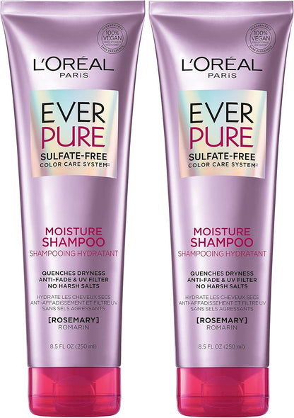 L'Oral Paris Moisture Sulfate Free Shampoo, Hair Care for Color-Treated Hair with Rosemary Botanicals, EverPure, 8.5 Fl Oz - Image 11