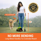 Pupzle heavy duty pet waste rake and bin set for backyard cleanup