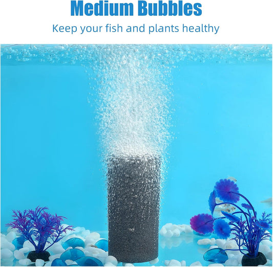 Aquaneat bubble diffuser stones submerged in water generating oxygen bubbles.