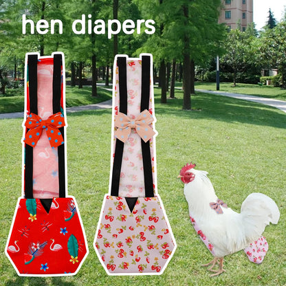 Two piece medium size chicken diaper set for indoor pet management