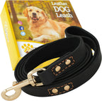 Authentic ADITYNA imported leather dog tracking lead laid out flat on a clean surface.