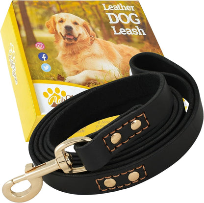 Authentic ADITYNA imported leather dog tracking lead laid out flat on a clean surface.