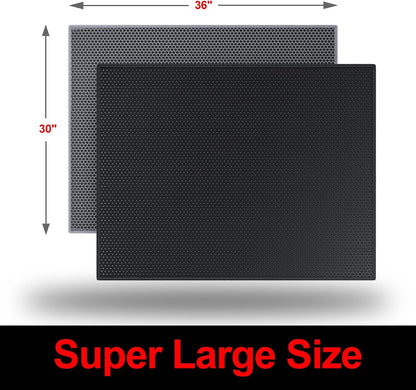 Premium pet litter box mat showing durable material and nylon border detail
