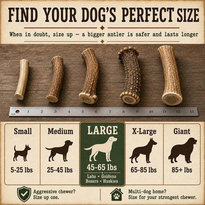 Heartland Antlers pet chew packaging showing authentic product details