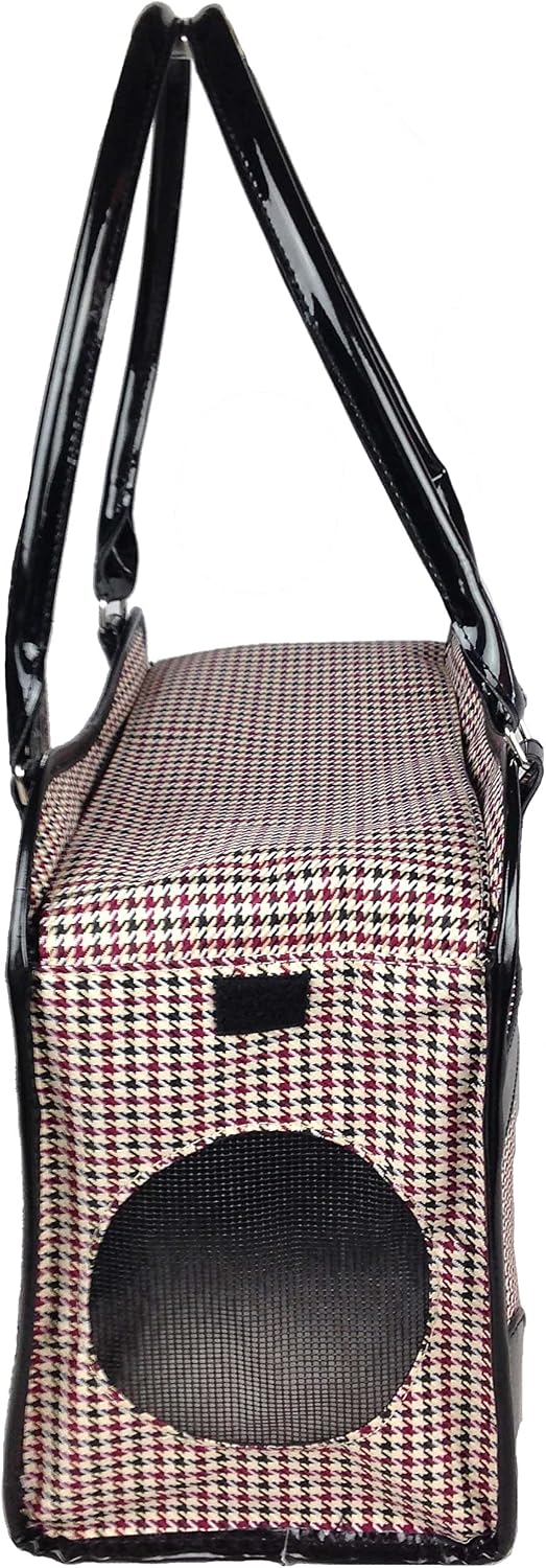 Pet Life travel carrier featuring faux leather handle details