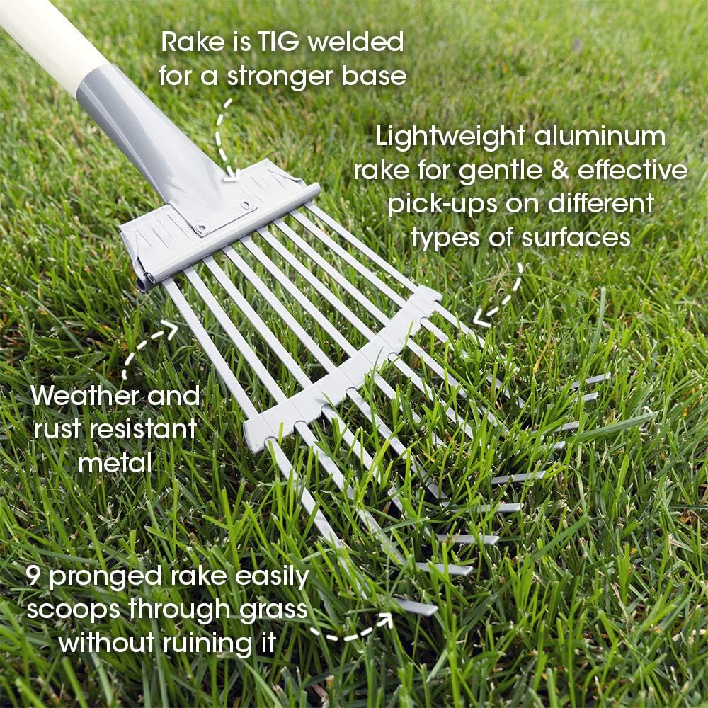 Spotty dog poop scoop set showcasing the premium solid wood handle design for comfortable grip.