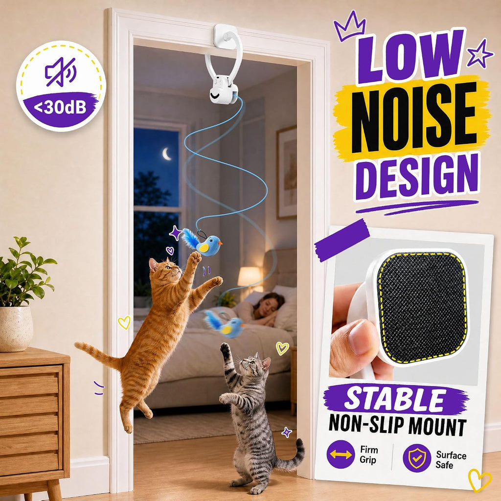 Interactive Cat Toys for Indoor Cats, Clip-On Automatic Flying Bird - Image 5