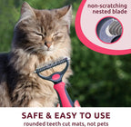 Pat Your Pet Deshedding Brush - Double-Sided Undercoat Rake for Dogs & Cats - Shedding Comb and Dematting Tool for Grooming, Extra Wide (Pink) - Image 4