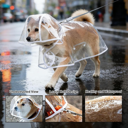 Durable travel-friendly clear pet raincoat folded neatly for storage