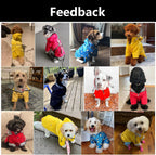 Morezi yellow pet rain coat with reflective buttons side profile