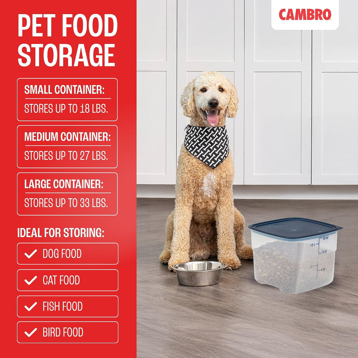 Stackable Cambro FreshPro containers for kitchen organization