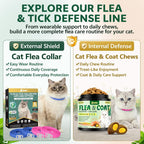 4 Pack Flea Collar for Cats, 32 Months Flea and Tick Prevention for Cat, Waterproof & Natural Cat Flea and Tick Treatment, Adjustable for Cats Kittens(Blue&Pink) - Image 9