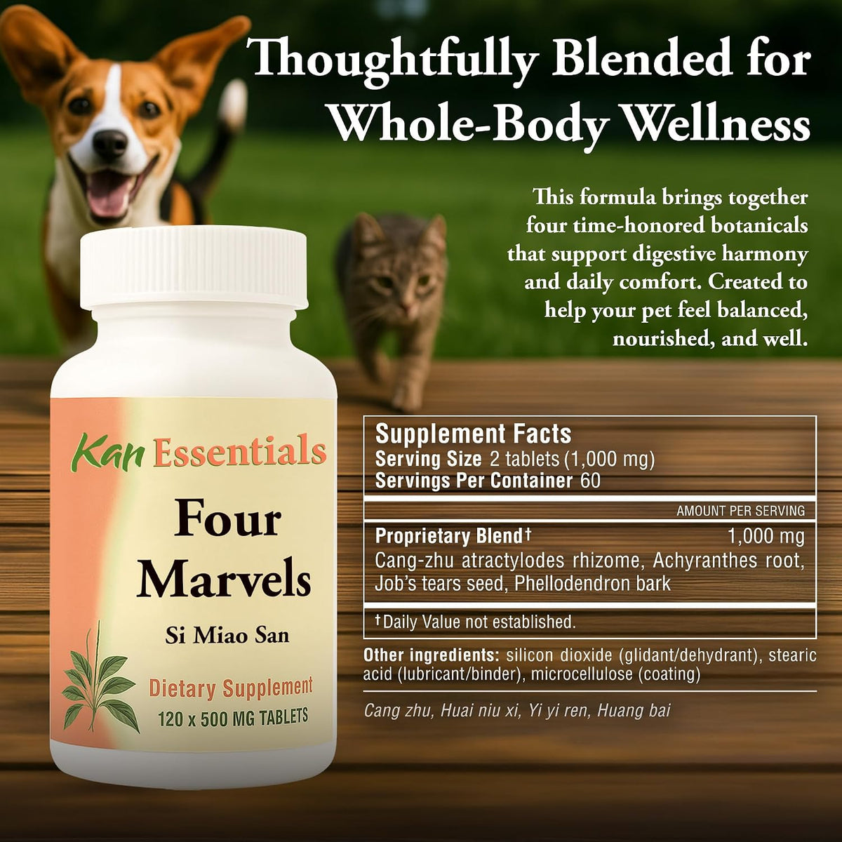 Authentic Kan Herb Company Four Marvels 120 tablets packaging details