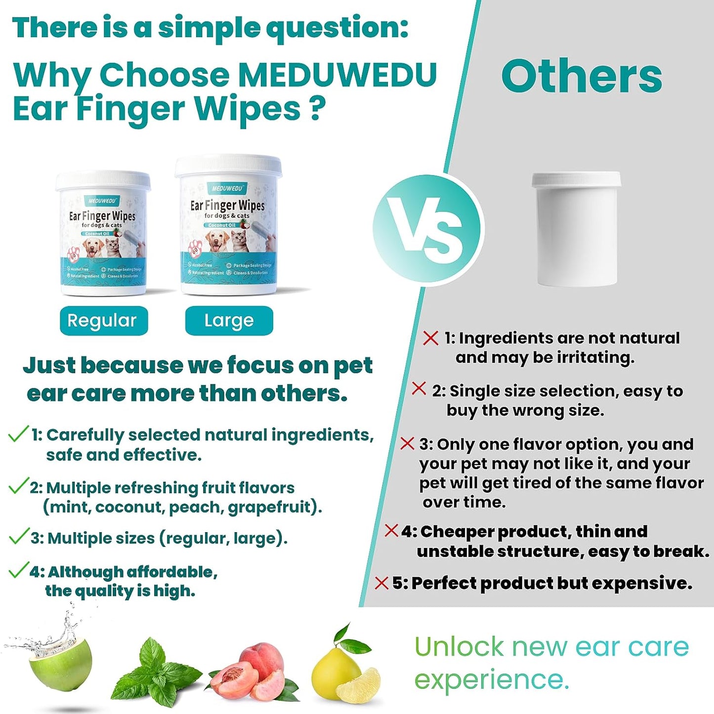 Resealable lid of Meduwedu ear cleaner wipes jar