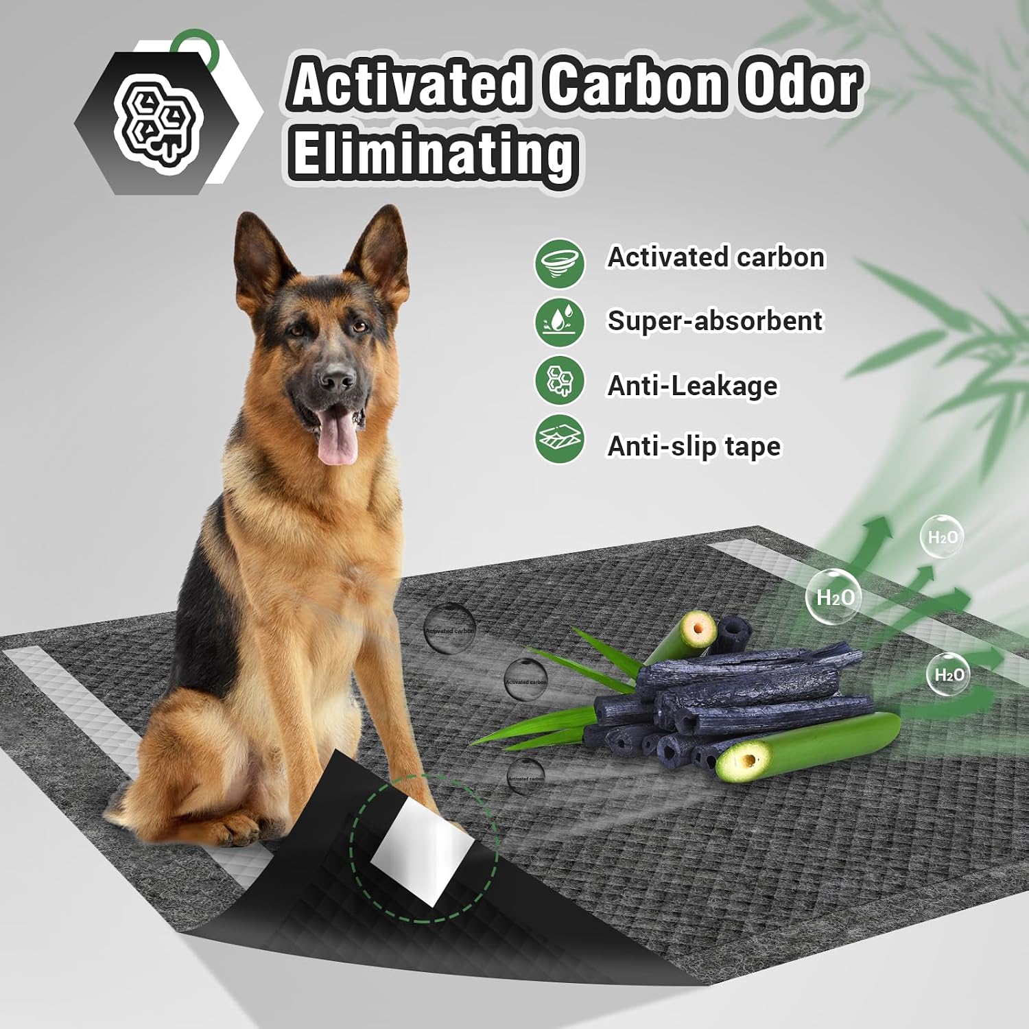 Back angle view of the leak proof plastic backing on the IMMCUTE pet pad