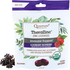 Quantum Health TheraZinc Organic Elderberry Raspberry Zinc Lozenges front view