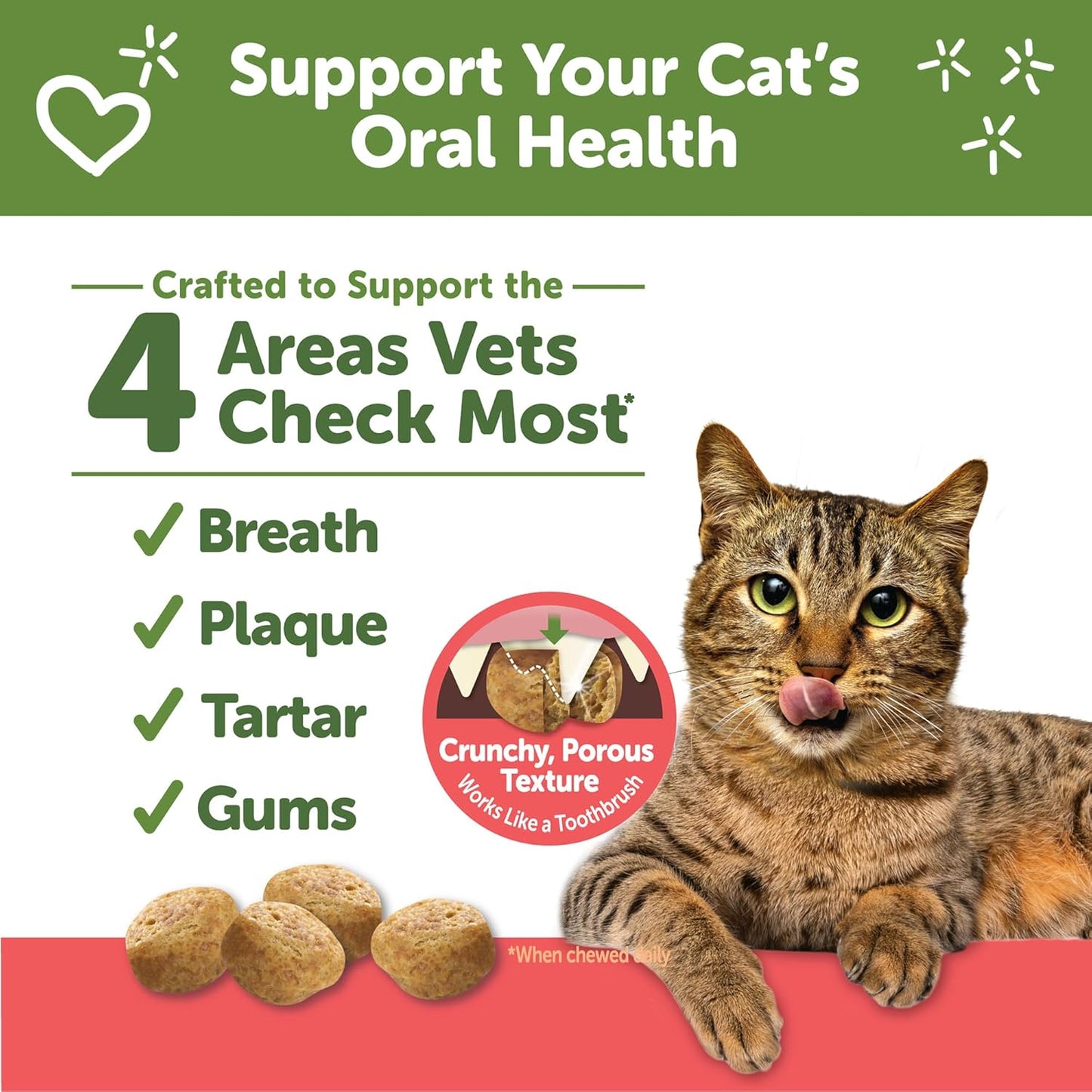 Wellness Whimzees premium imported cat dental chews showing texture