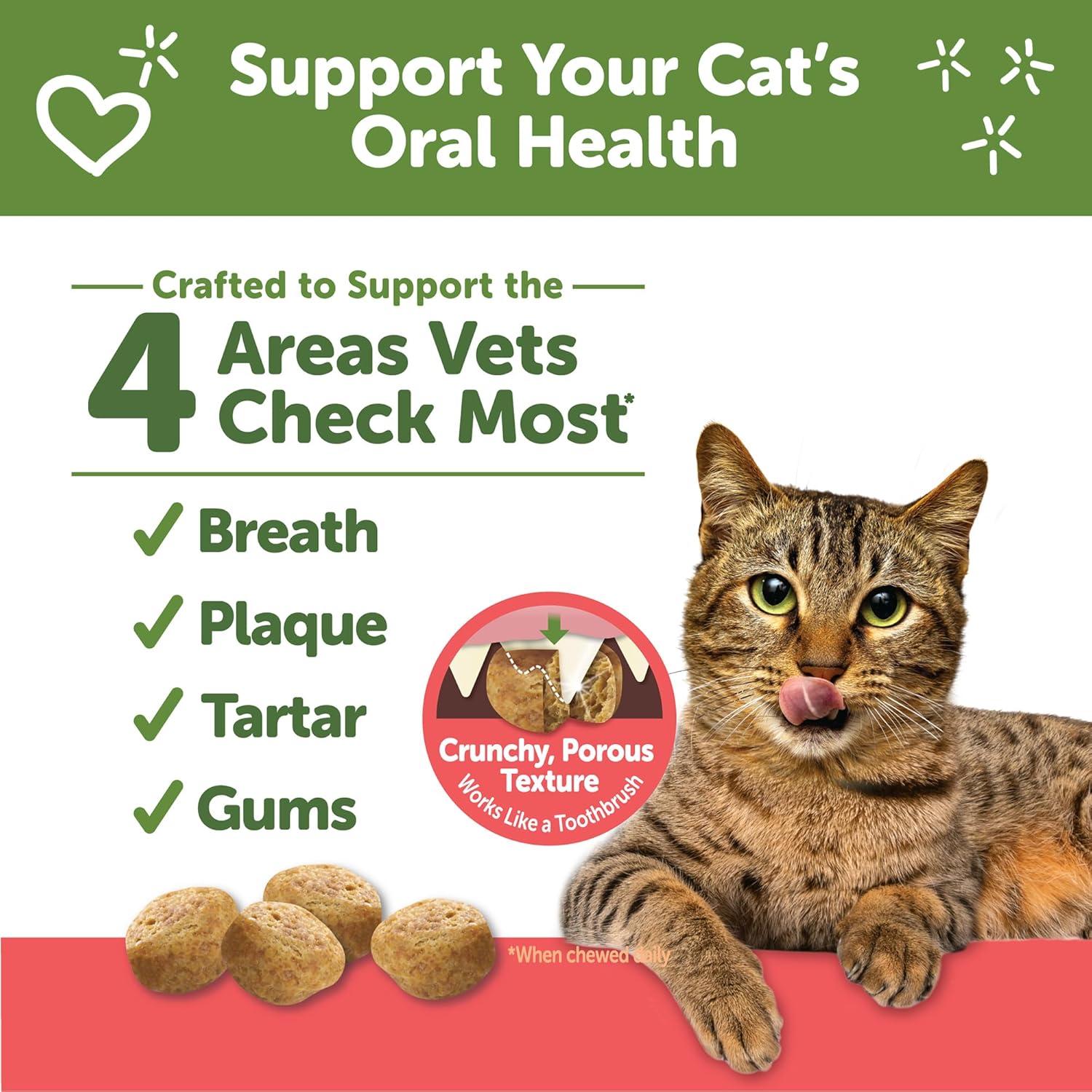 Wellness Whimzees premium imported cat dental chews showing texture