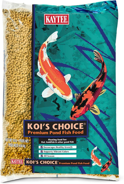 Kaytee Koi's Choice premium floating fish food 10 pound bag front view