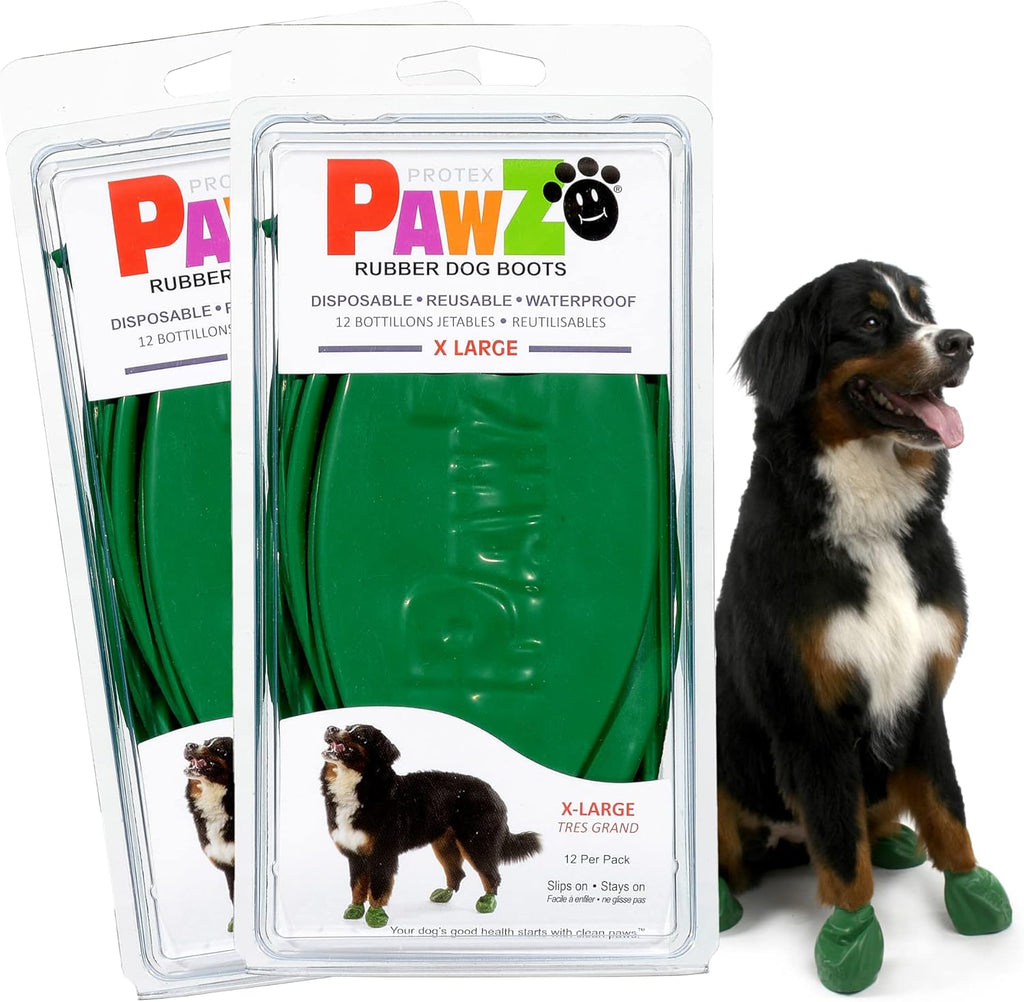 PawZ Rubber Dog Boots for Small Paws - All-Weather Waterproof Dog Shoes, Anti-Slip Traction for Rain, Snow, Mud & Hot Pavement - Pull-On Dog Booties, Orange - X-Small (1.5"-2") - Pack of 24 - Image 10