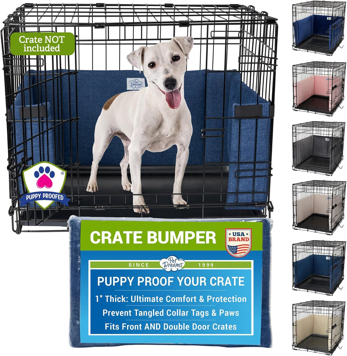 Pet Dreams Dog Crate Bumper - Patented Comfy Liner & Dog Tail Protector for Inside Crate, Fits iCrate Cages 18, 24, 30, 36, 42, 48 Inches (Khaki, Medium, 30") - Image 13