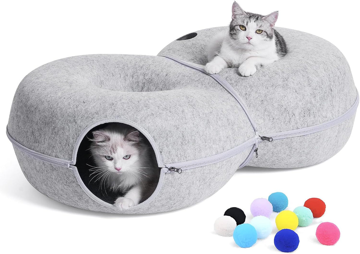 Large infinite circulation peekaboo cat tunnel showing double column internal structure stability.