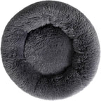 Side angle view of Finenohoory calming pet bed with raised rim