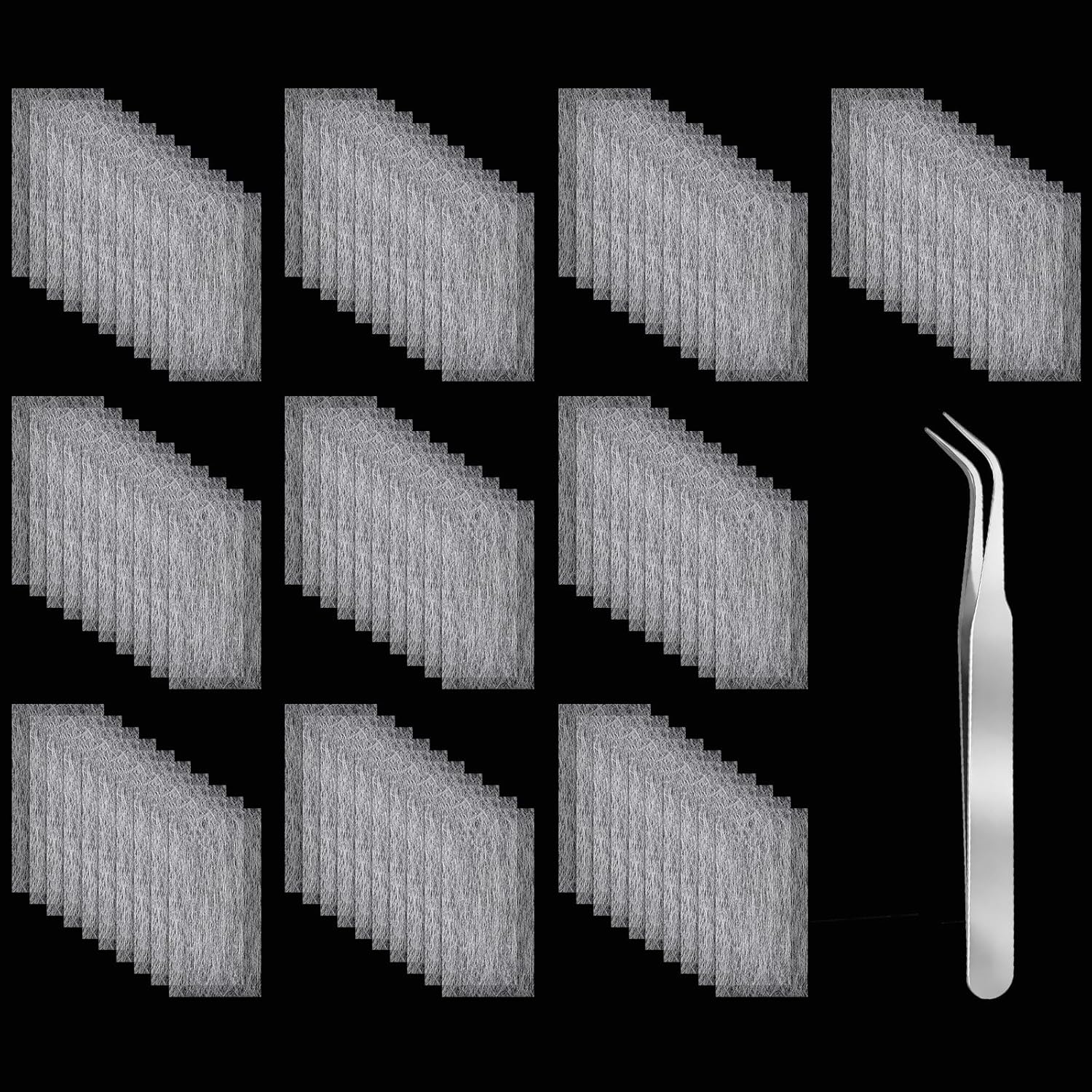 Ybeaty fiberglass silk nail extension wrap kit with tweezers front view