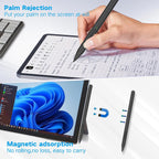 Electronic writing pen with palm rejection feature allowing natural hand placement