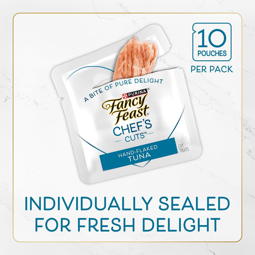 Bulk pack of fifty individual pouches of Purina cat snacks