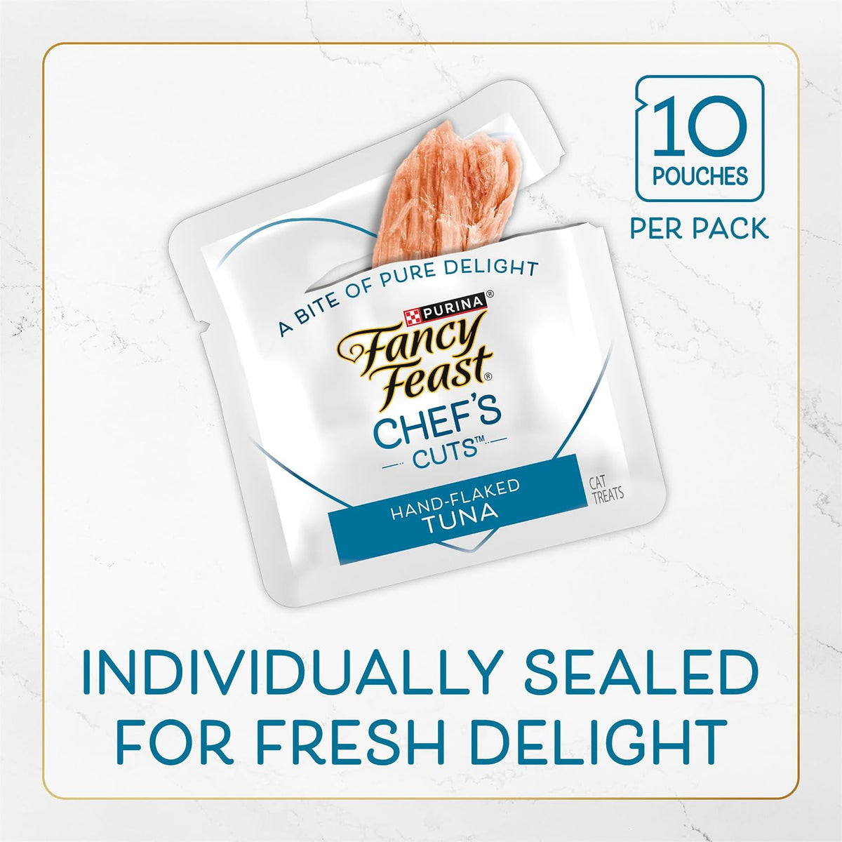Bulk pack of fifty individual pouches of Purina cat snacks