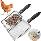 KOROI Chicken Poop Scooper front view of the two pack heavy duty metal shovels.
