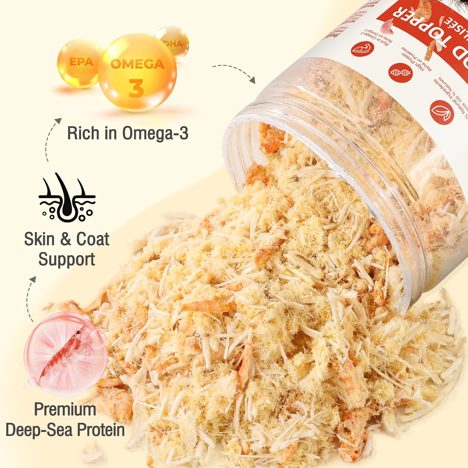 Side view of 100 gram freeze-dried pet supplement bag