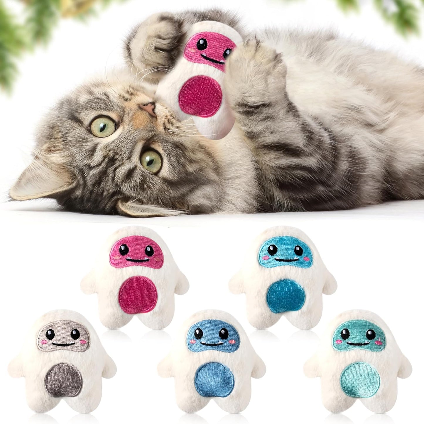 MALLMALL6 6Pcs Frosted Animal Cookie Catnip Crinkle Paper Sound Toys Gift for Cat, Catmint Teething Chew Kick Interactive Toy for Indoor Cats, Soft Candy Pet Presents Supplies for Kitten Lover - Image 13