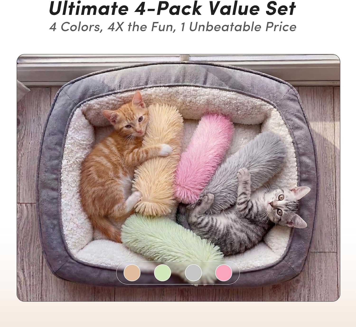 Interactive cat toys set for kittens and adults