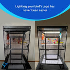 HappyBird Lighting Bird Cage Light with Chew Guard - Full Spectrum LED Pet Light - Simulates Natural Environment - Safe for Hookbill Birds - Easy to Install - (24" Long) - Image 6
