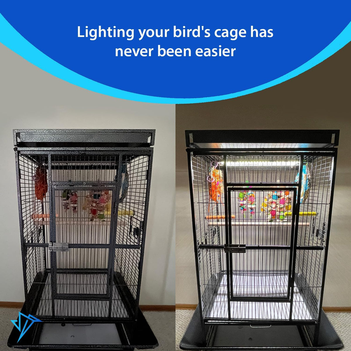 HappyBird Lighting Bird Cage Light with Chew Guard - Full Spectrum LED Pet Light - Simulates Natural Environment - Safe for Hookbill Birds - Easy to Install - (24" Long) - Image 6