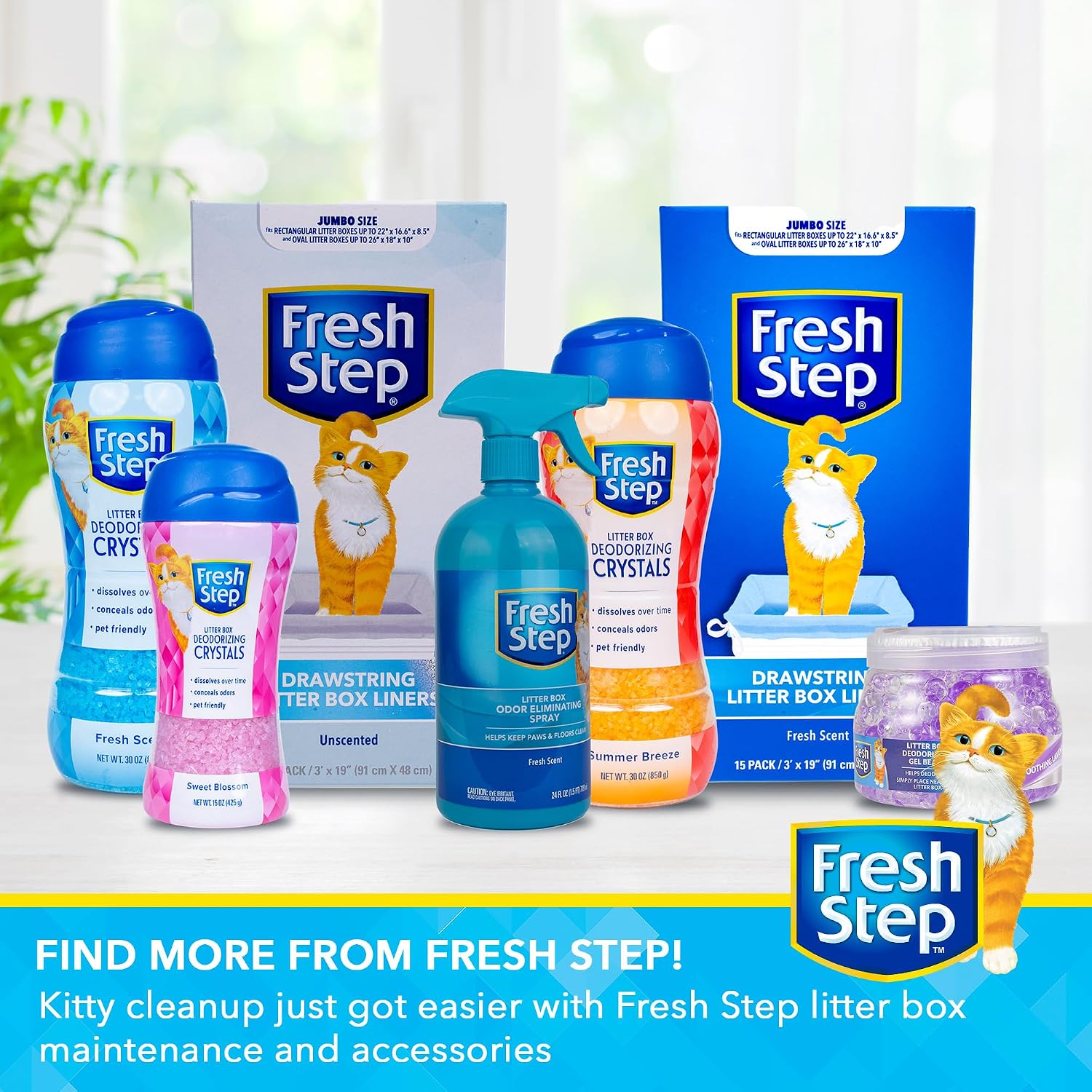 Fresh Step Litter Box Deodorizing Gel Beads, Soothing Lavender Scent, Neutralizes Pet Odors Around the Litter Box, Vented Lid for Continuous Fragrance Release, 12 Oz - Image 6