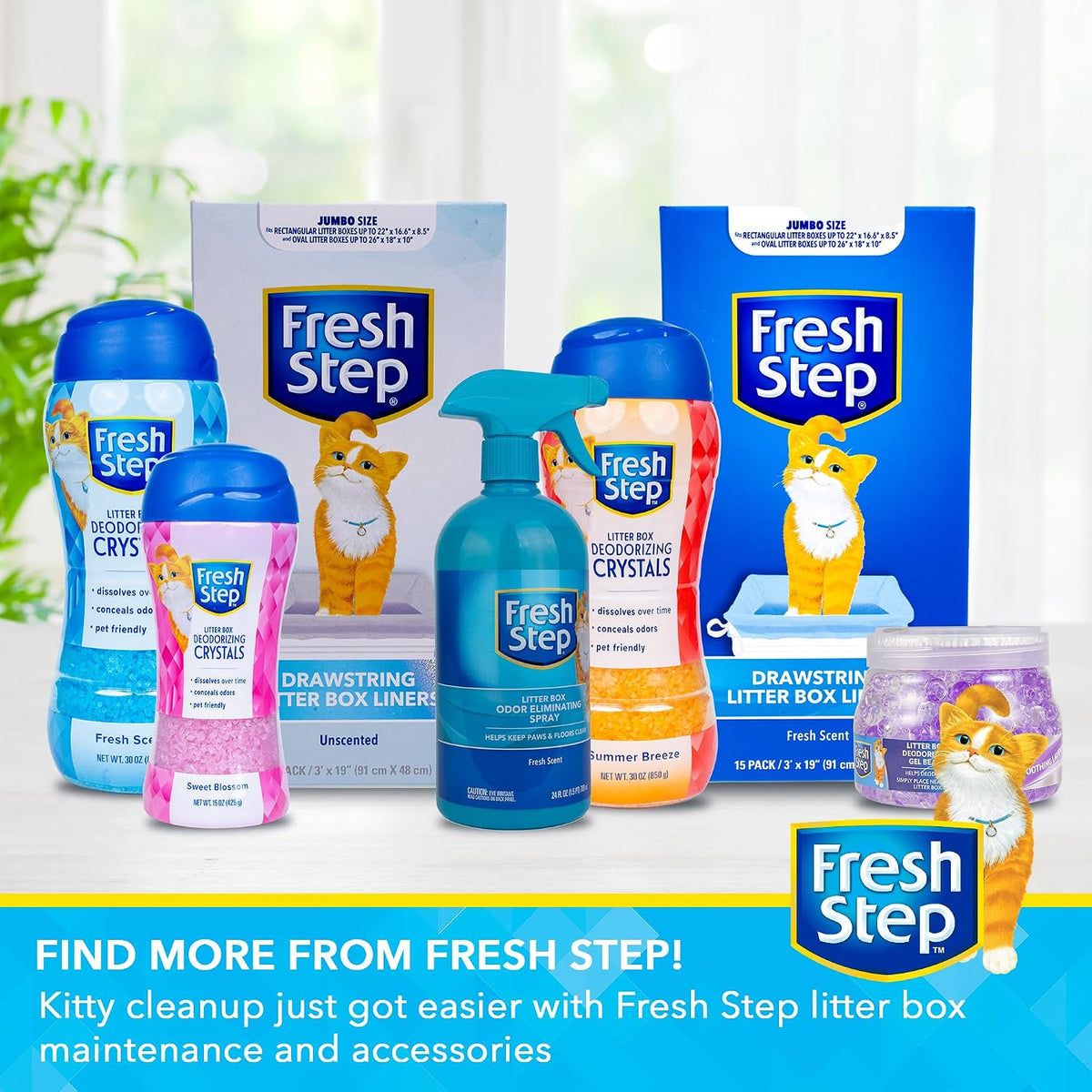Side profile of the twelve ounce Fresh Step jar packaging