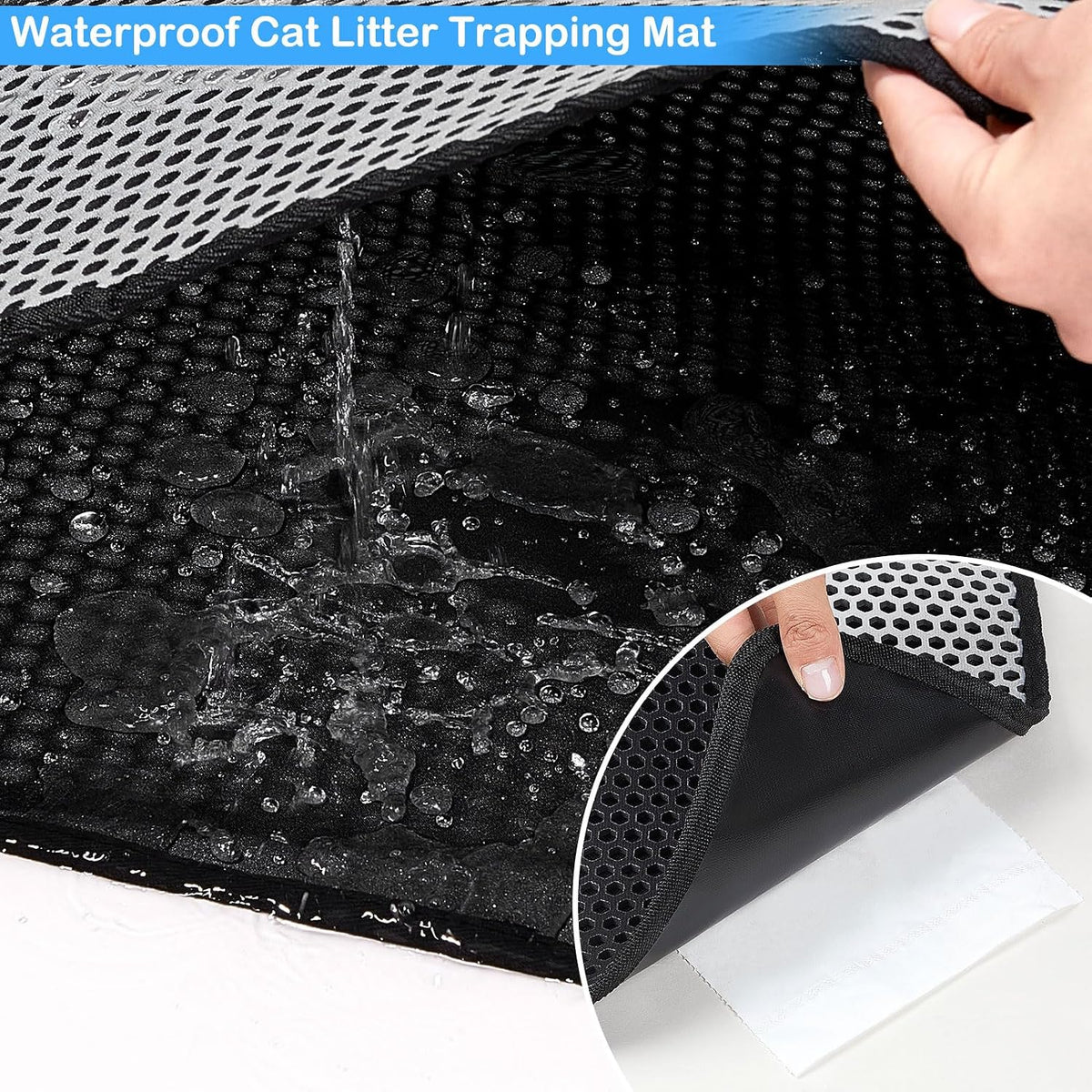 Demonstration of pouring trapped litter back into the box using the envelope opening