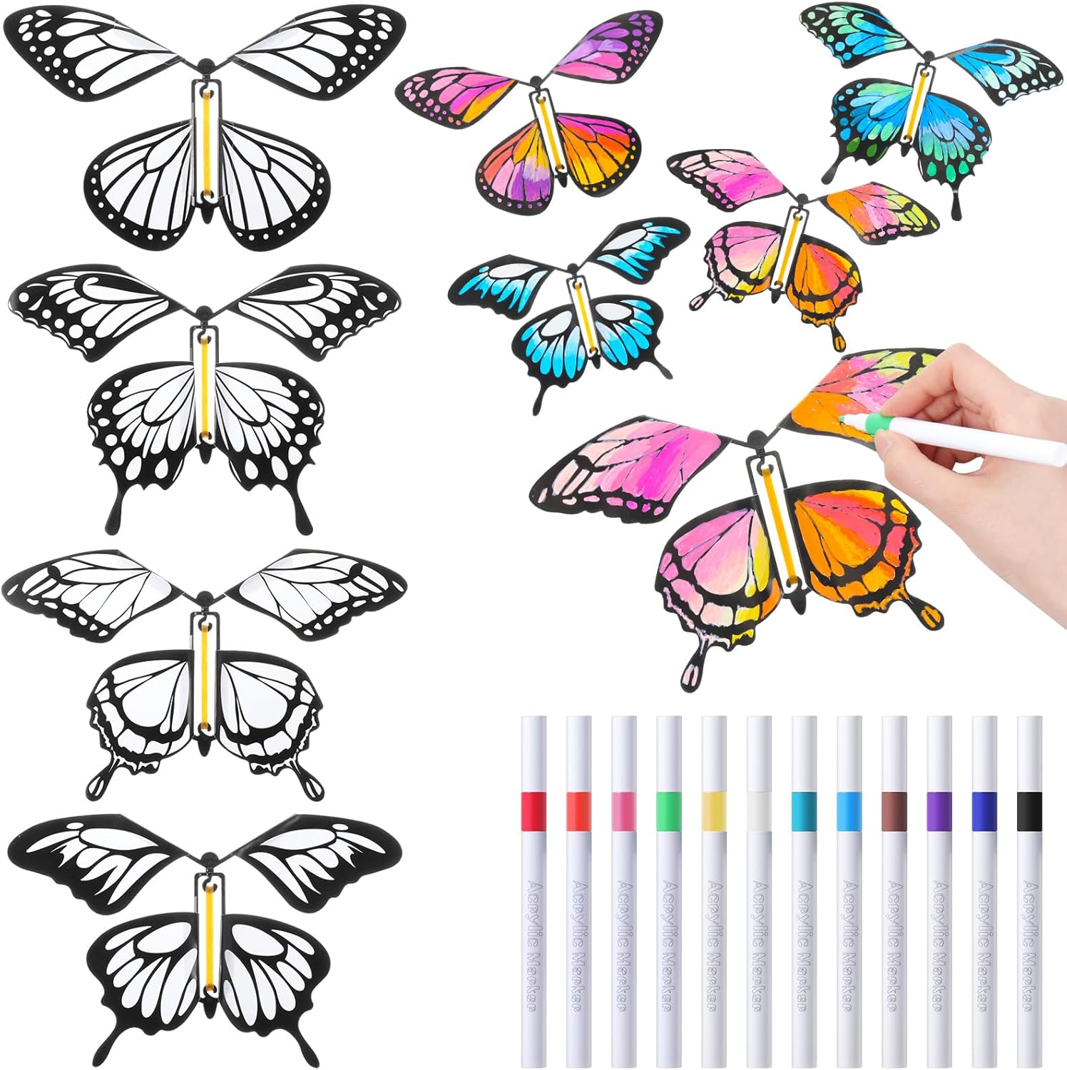 Seenelling flying butterfly craft kit front packaging view showing customizable paper toys