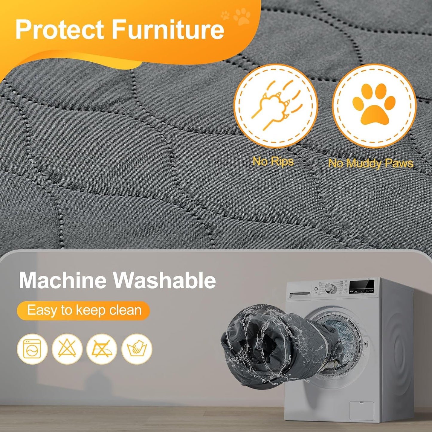 Roilpet pet protector blanket being loaded into a home washing machine