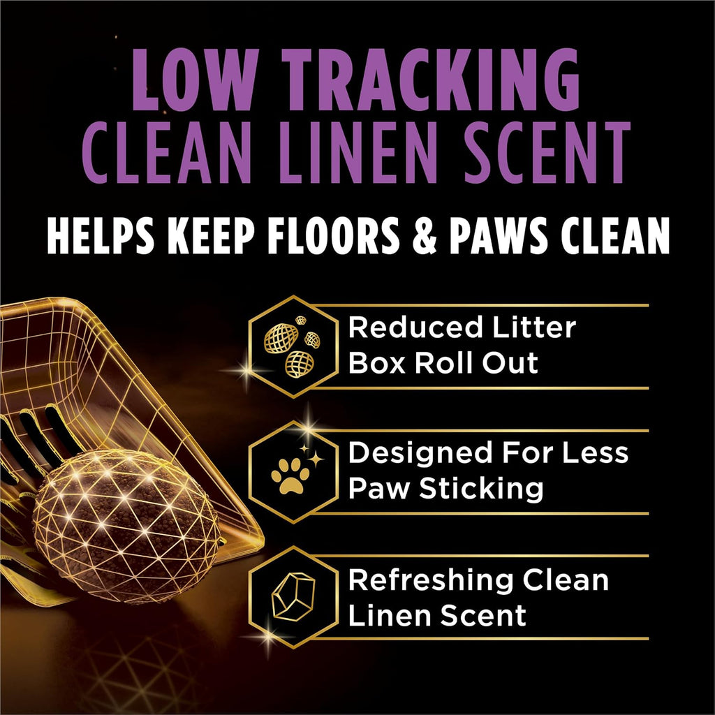 Purina Tidy Cats low tracking litter being poured into box
