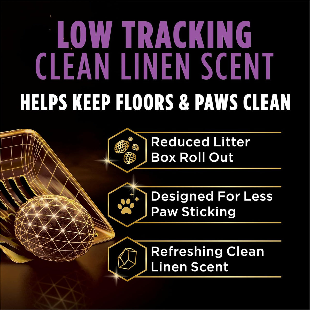 Purina Tidy Cats low tracking litter being poured into box