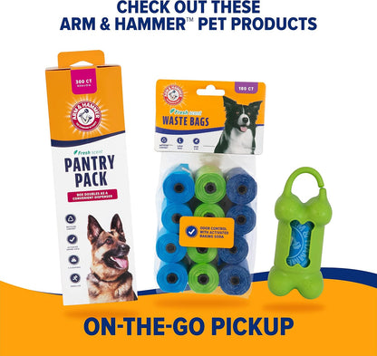 Two scented baking soda waste bags included with Arm & Hammer poop scooper