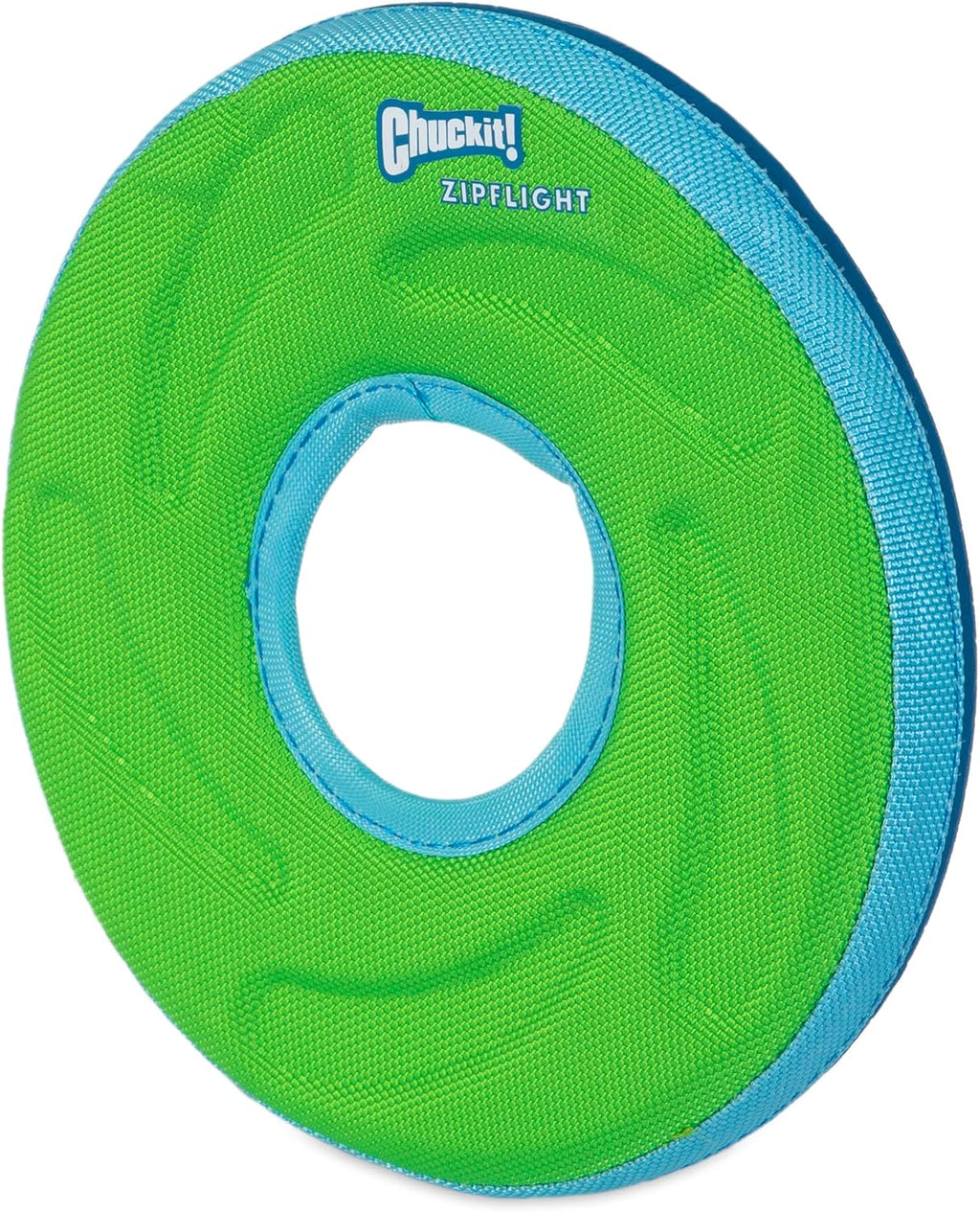 Bright orange and blue assorted option of the high visibility dog fetch toy.