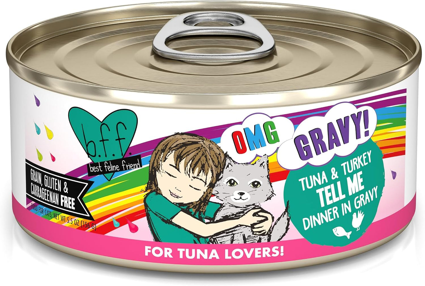 Weruva B.F.F. OMG - Best Feline Friend Oh My Gravy!, Variety Pack, Rainbow Road, Wet Cat Food By, 2.8oz Can (Pack of 12) - Image 14
