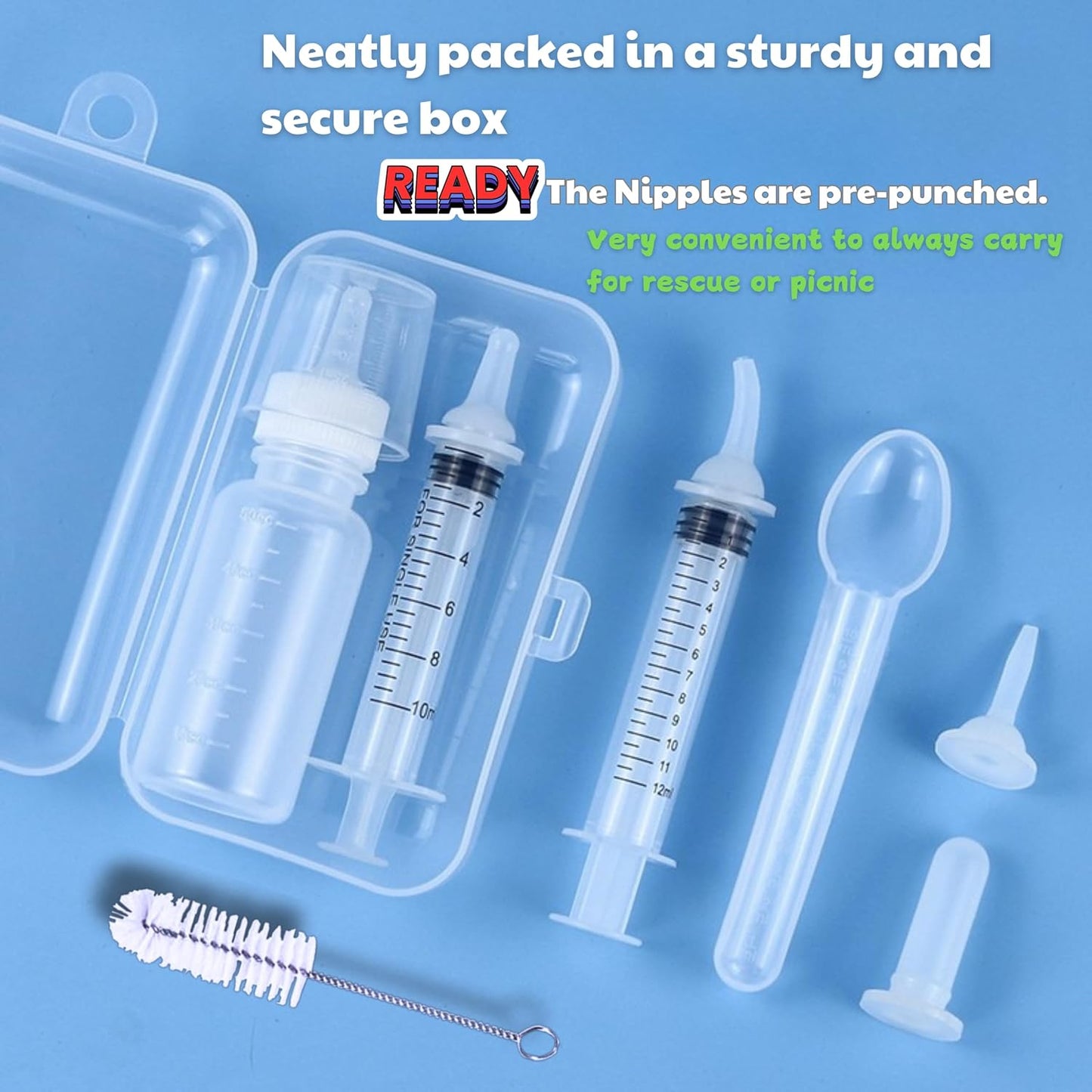 Hatelipet pet nursing set featuring oral dosing syringe and medicine dispenser for small animals.